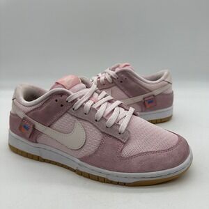 Nike DZ5318-640 Women 10 Shoes Pink Dunk Low SE Teddy Bear Suede Knit Sneakers